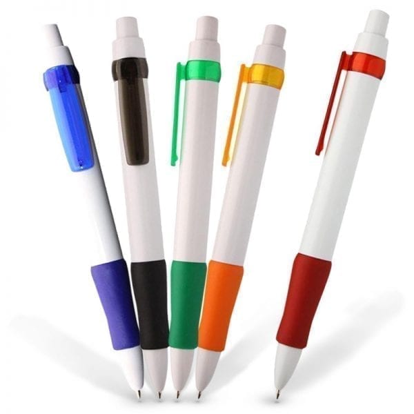 Generic Decoration Comfort Grip White Promotional Plastic Pen biro