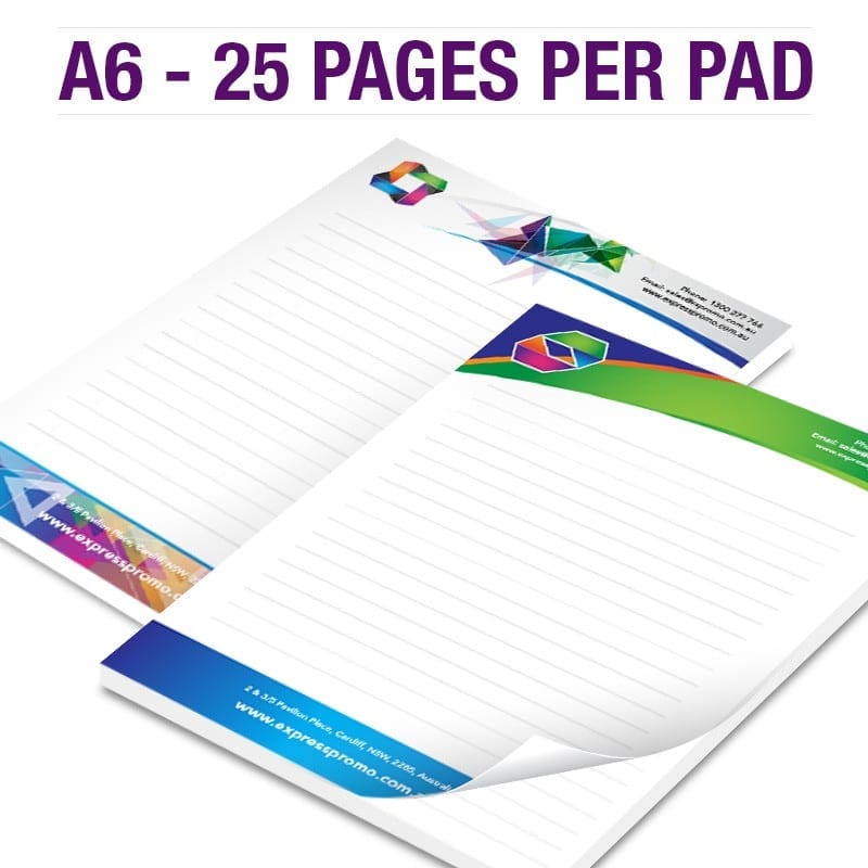 EPPRINT A6 NotePad – 25 Pages Per pad- 100gsm – Full Colour 100gsm