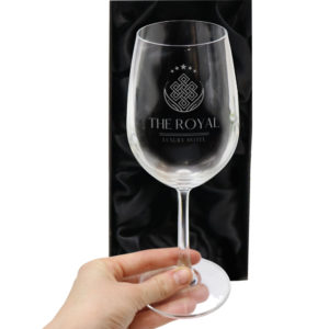 Drinkware Laser Engraved Premium 350ml Wine Glass champ