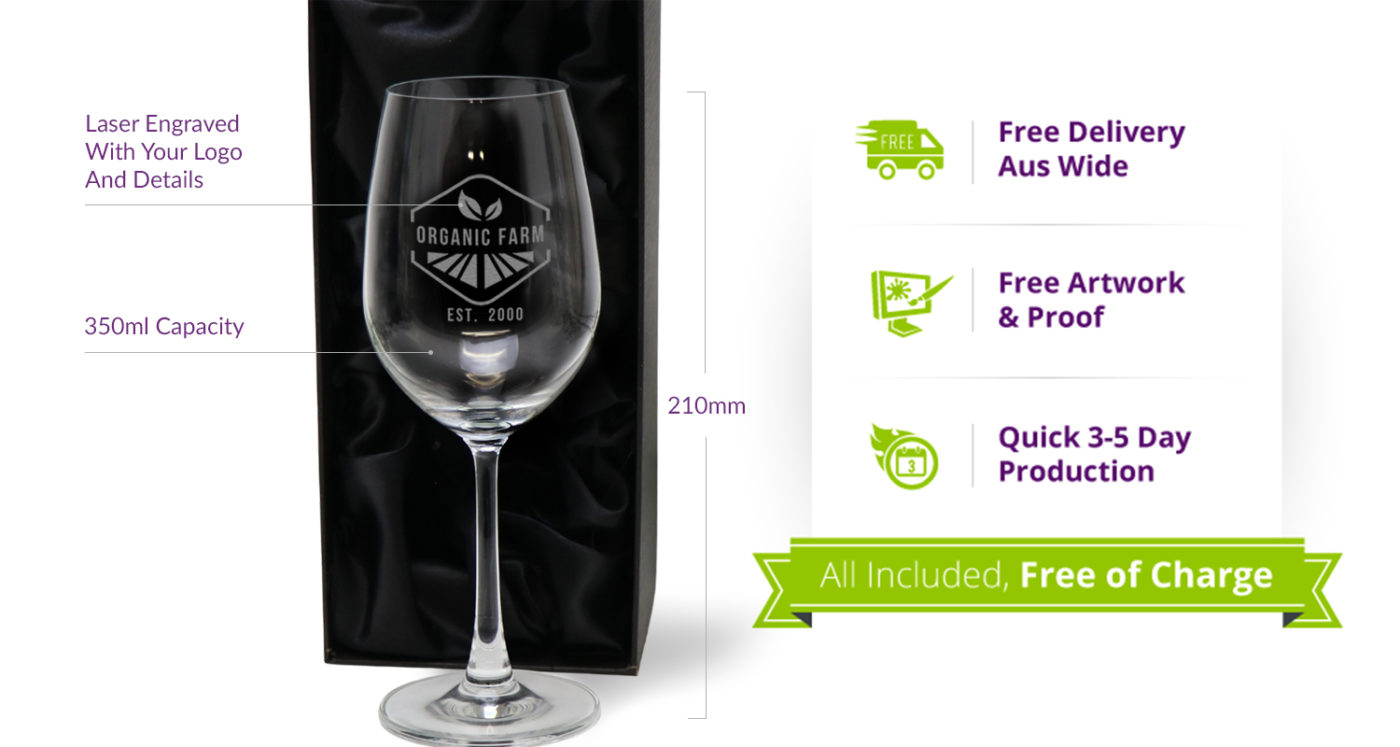 Laser Engraved Premium Wine Glass