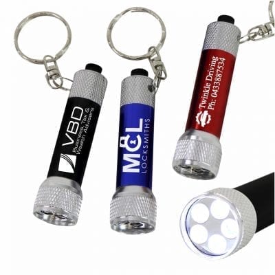 Laser Engraved LED Flashlight Keychain Keyring promotional australia