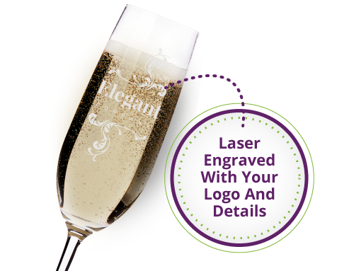 215ml Crystaline Champagne Glass with Laser Engraving