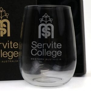 Drinkware 500ml Stemless Wine Glass Corporate Gift Includes Engraving & Setup champ