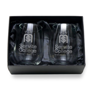 Drinkware Laser Engraved Double Stemless Wine Corporate Glass Boxed Set Customised champ