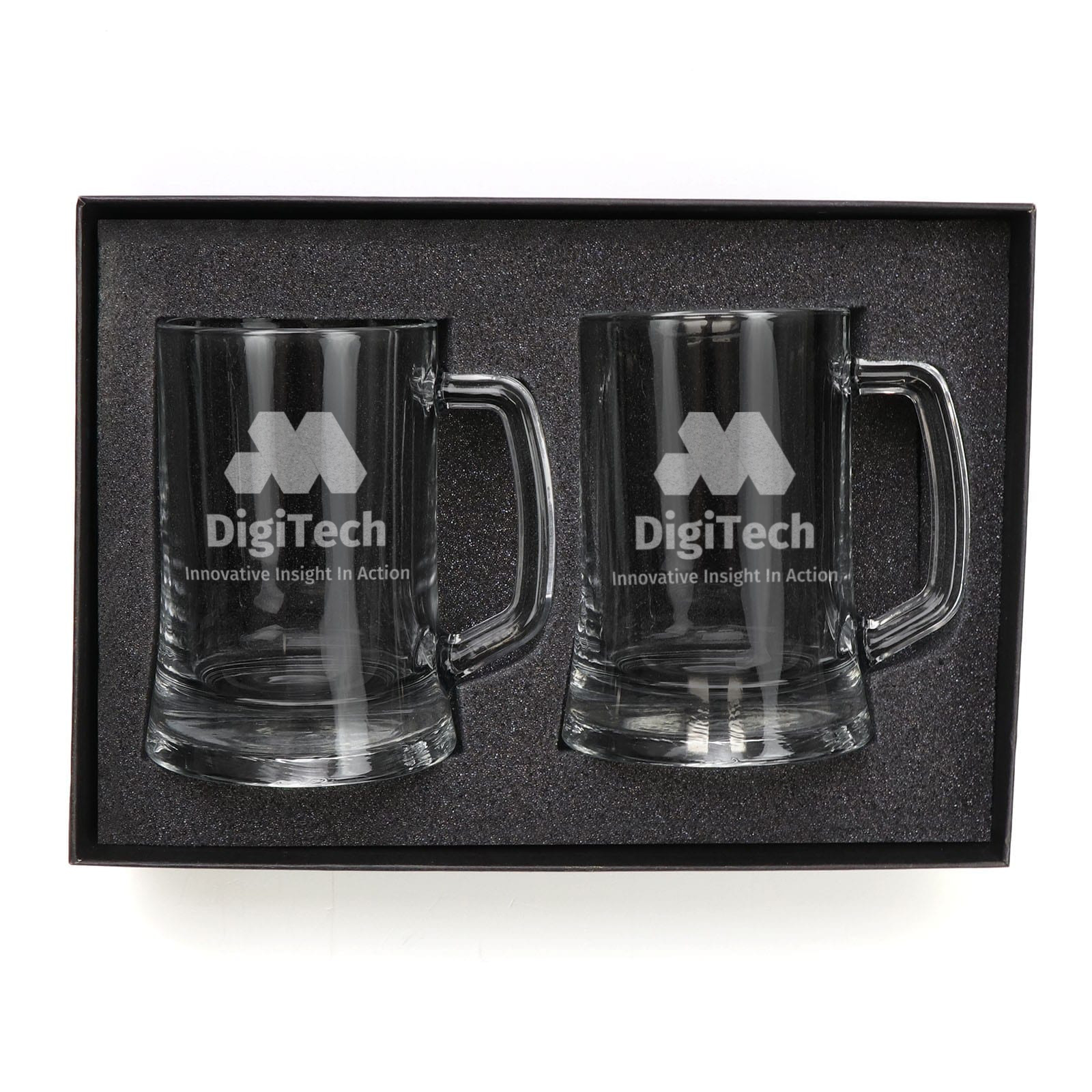 Drinkware Custom Engraved Double Beer Mug Corporate Glass Set beer
