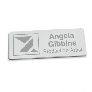 Badges Personalised Engraved Name Badge – Silver badge