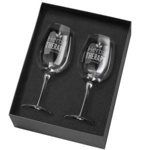 Drinkware Laser Engraved Double 350ml Wine Glass Corporate Set champ