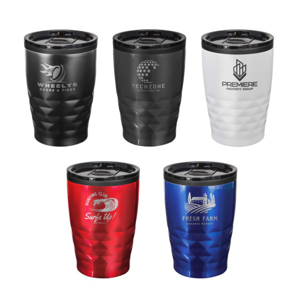 Coffee Cups Geo Engraved Stainless Steel Mug bottle