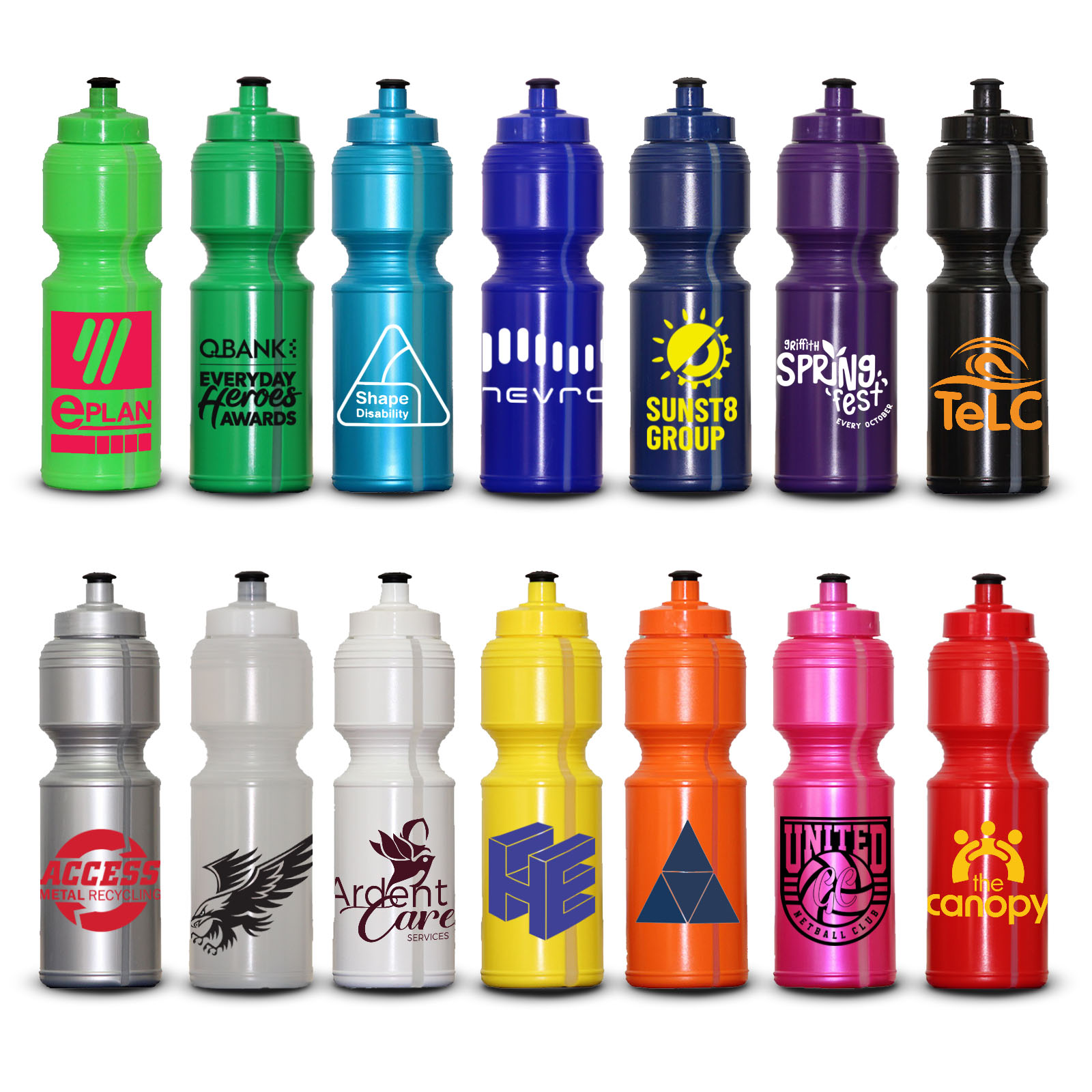 Drink Bottles 800ml Soft Squeeze Printed Drink Bottle with One Colour Print bottle