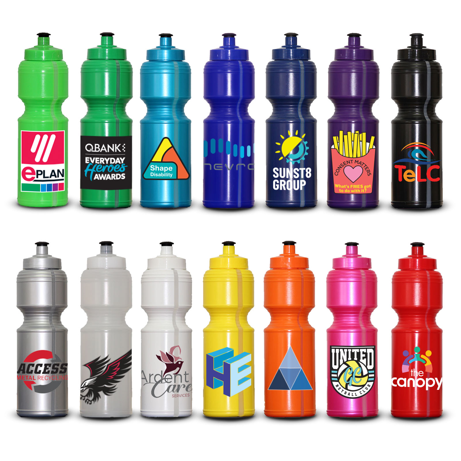 Drink Bottles 800ml Soft Squeeze Printed Drink Bottle with Three Colour Print bottle