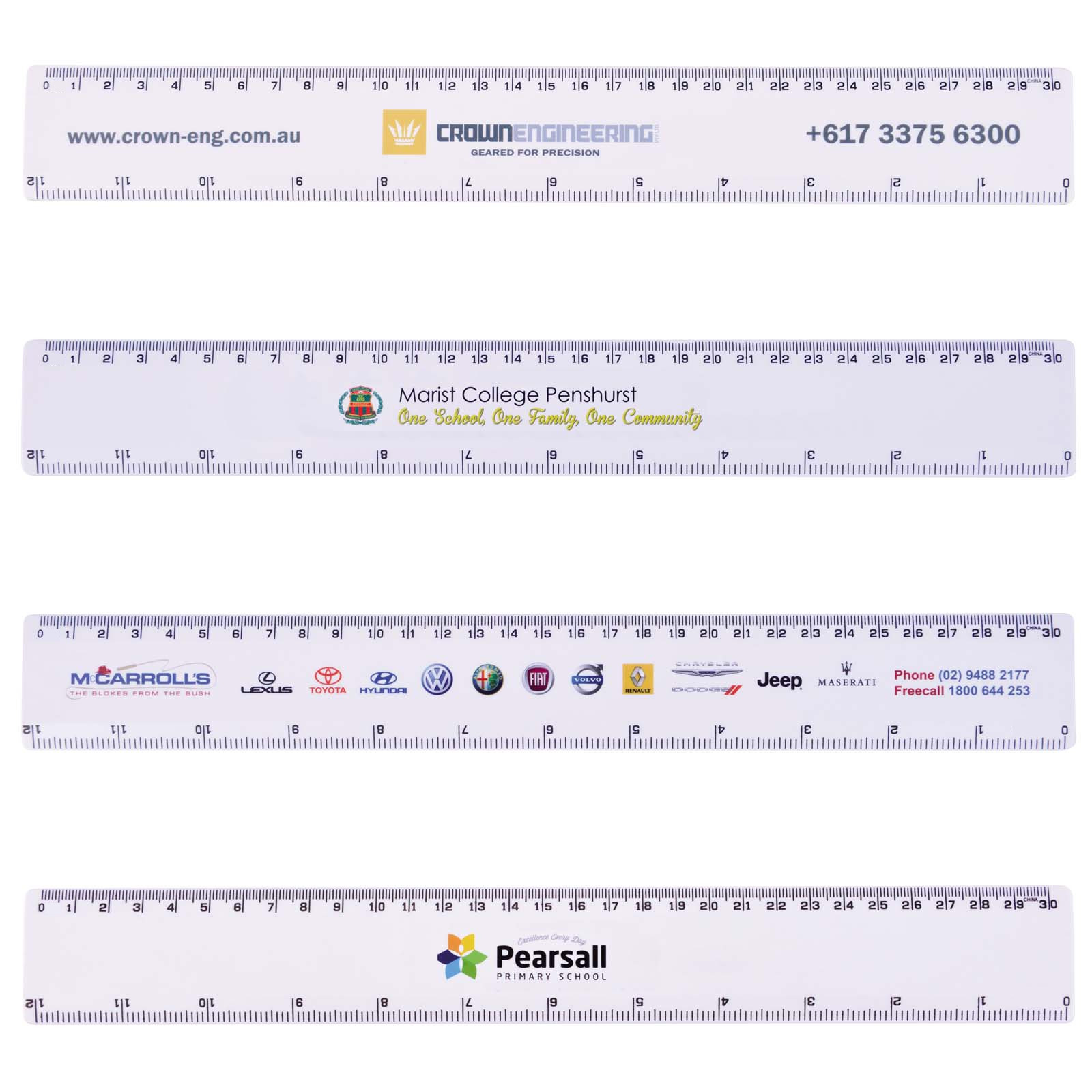 Express Offers White 30cm Plastic Ruler with Full Colour Print 30cm