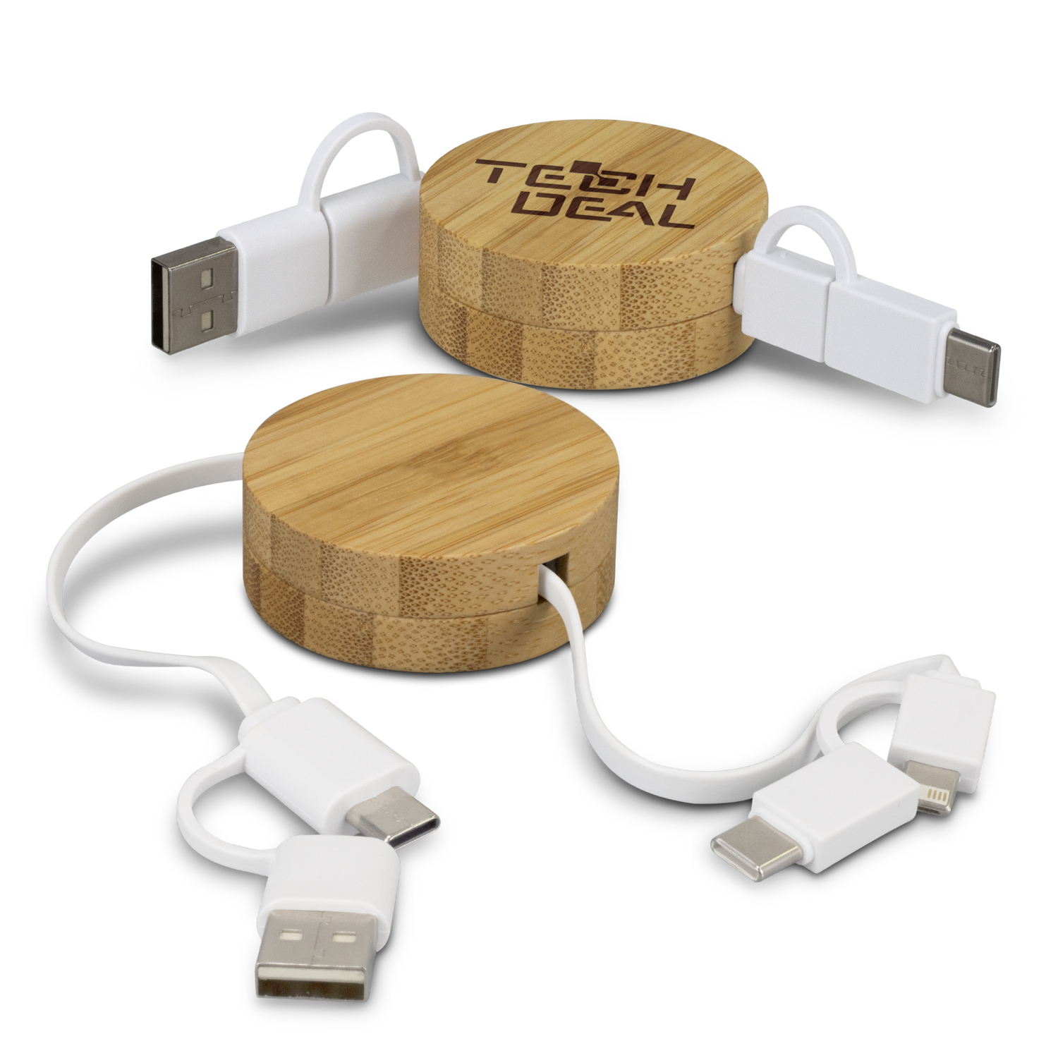 Charging Cables Bamboo Retractable Charging Cable bamboo