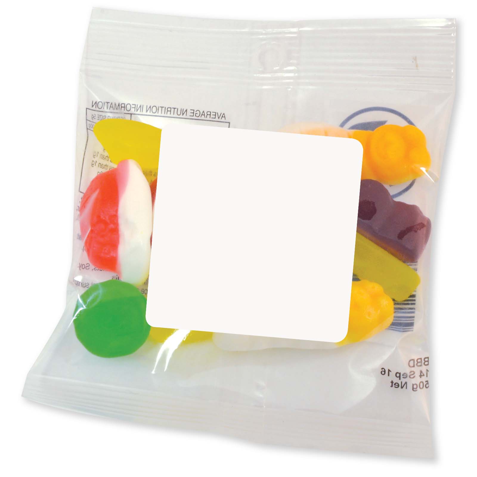 Confectionery Assorted Jelly Party Mix Lollies in 50 Gram Cello Bag with Rush Production Express