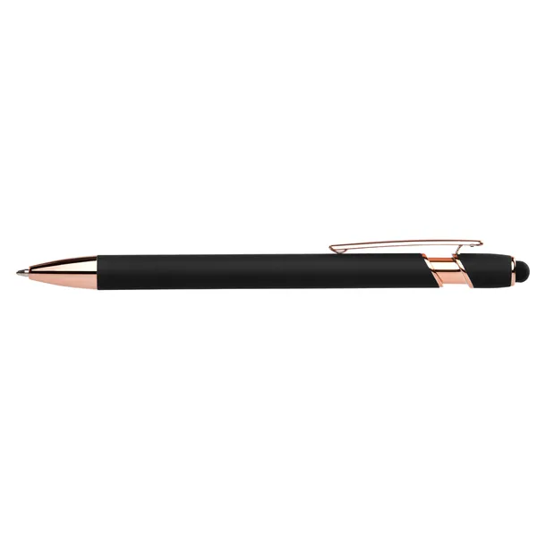 Popular Metal Pens Allegra Rose Gold Soft Touch Alpha Stylus Metal Pen – Laser Engraved banded