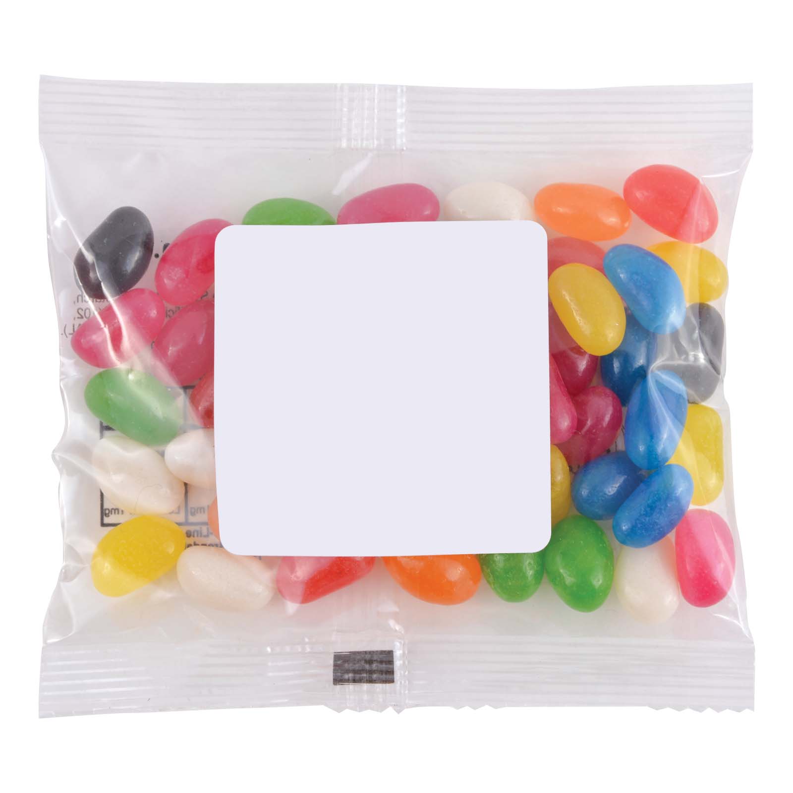 Confectionery Assorted Colour Mini Jelly Beans in 50 Gram Cello Bag with Rush Production Express
